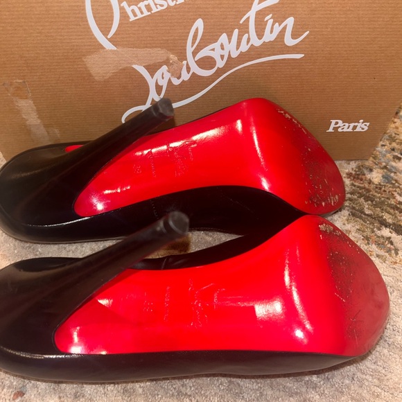 Christian Louboutin Very Prive 120 KID Black/Red Heels - Picture 5 of 13